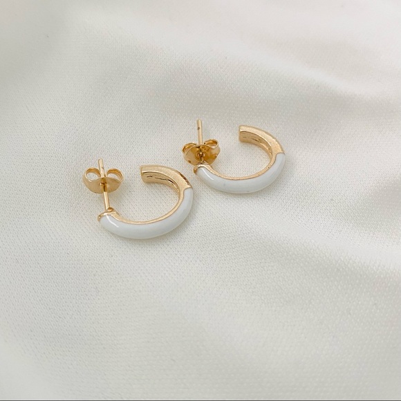 Neon Enamel Hoop Earrings - Picture 4 of 8